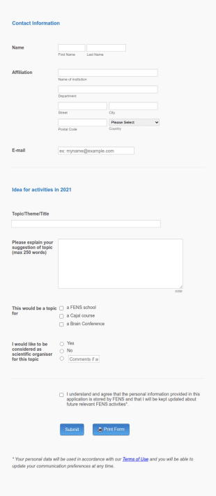 Fens Call For Ideas 2021 Form Template