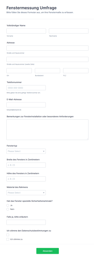 Fenstermessung Umfrage