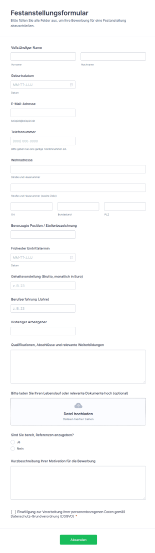 Festanstellungsformular