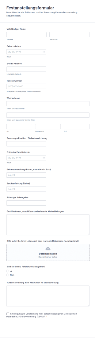 Festanstellungsformular