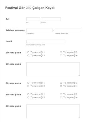 Festival Katılım Form Template