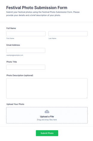 Festival Photo Submission Form Template