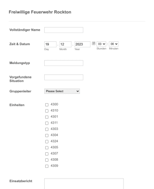 Feuerwehr Einsatzbericht Form Template