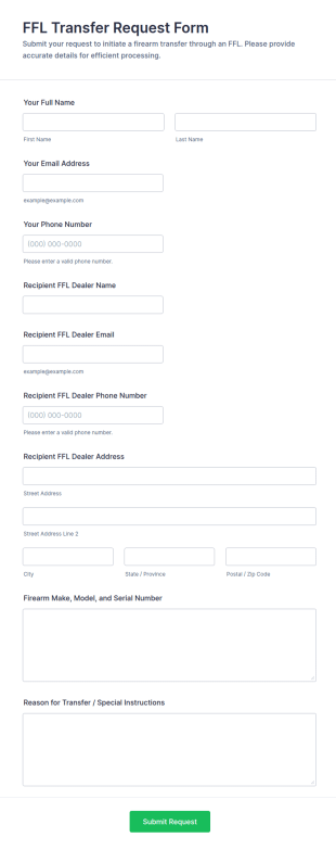 FFL Transfer Request Form Template