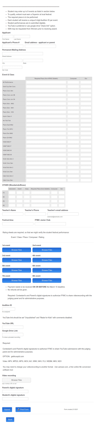 FFMC Virtual State Junior Convention Form Template