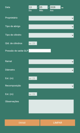 Ficha Cadastral De Distribuição De Gás De Cozinha