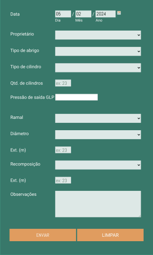 Ficha Cadastral De Distribuição De Gás De Cozinha