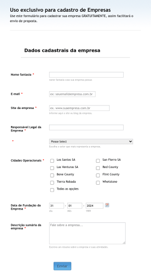 Ficha Cadastral De Empresas
