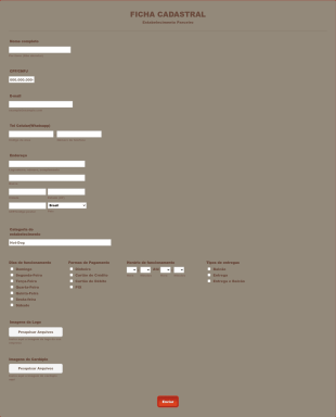 Ficha Cadastral Mais Delivery Parceiros Form Template