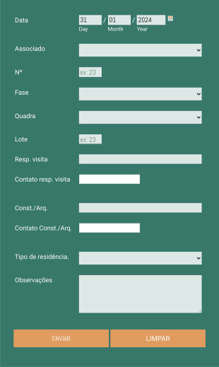 Ficha Cadastral Para Visitantes