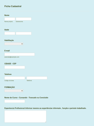 Ficha Cadastral