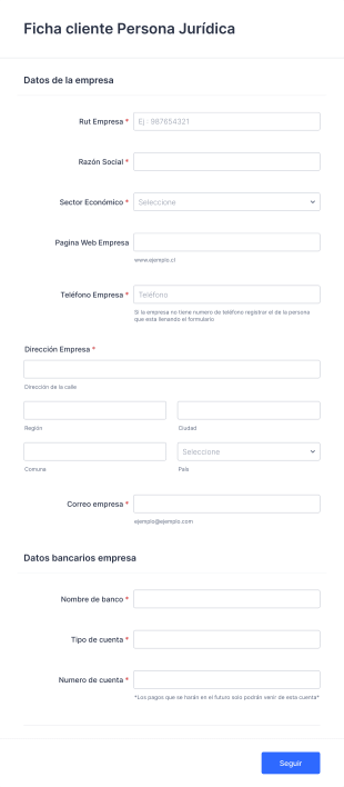 Ficha Cliente Persona Jurídica