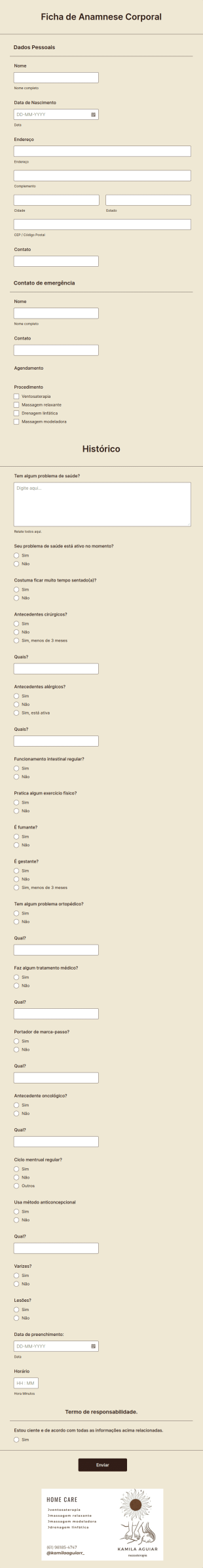 Ficha De Anamnese Corporal