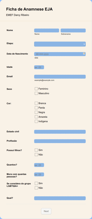 Ficha De Anamnese EJA
