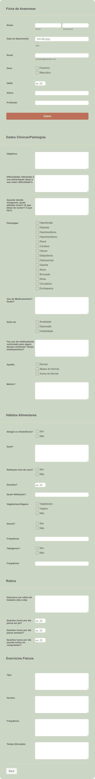Ficha De Anamnese Nutricional