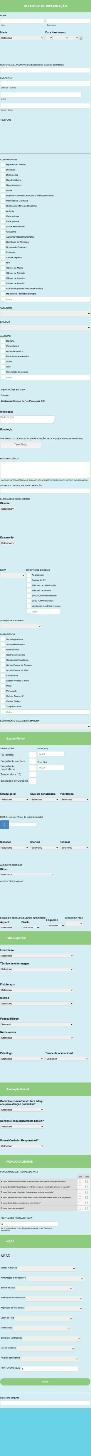 Ficha De Anamnese Para Procedimento Médico