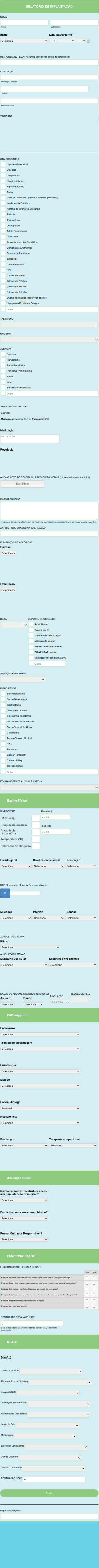 Ficha De Anamnese Para Procedimento Médico