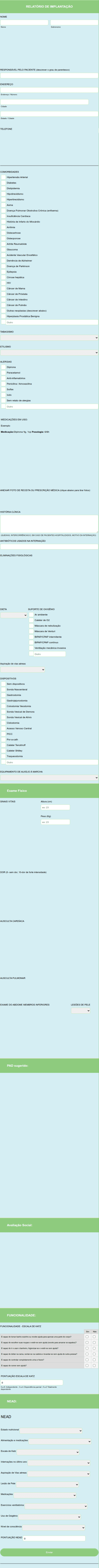 Ficha De Anamnese Para Procedimento Médico