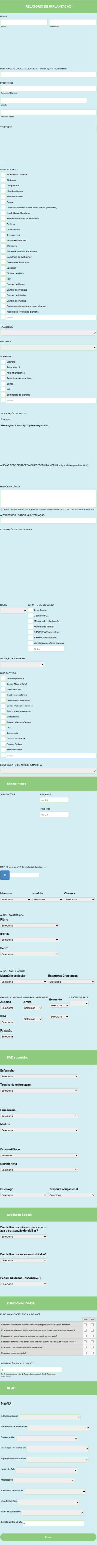 Ficha De Anamnese Para Procedimento Médico