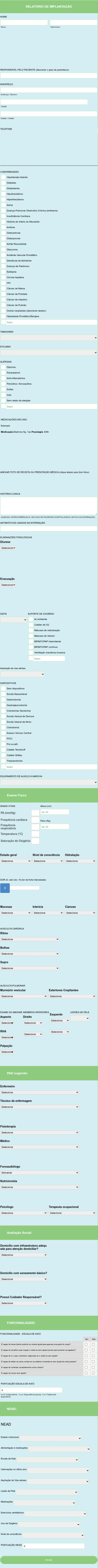 Ficha De Anamnese Para Procedimento Médico