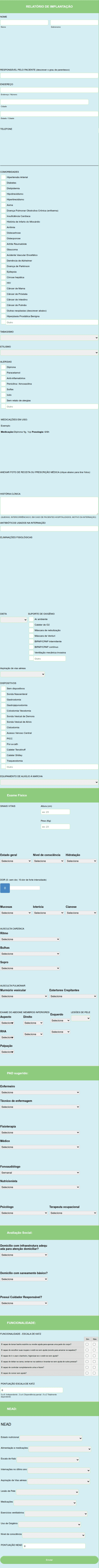 Ficha De Anamnese Para Procedimento Médico