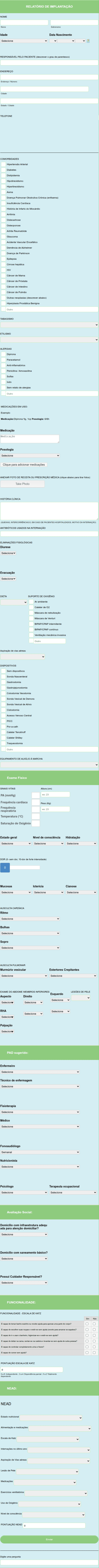 Ficha De Anamnese Para Procedimento Médico