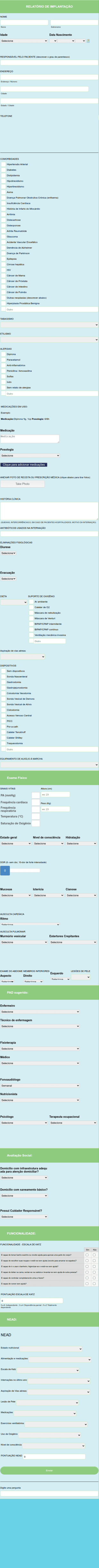 Ficha De Anamnese Para Procedimento Médico