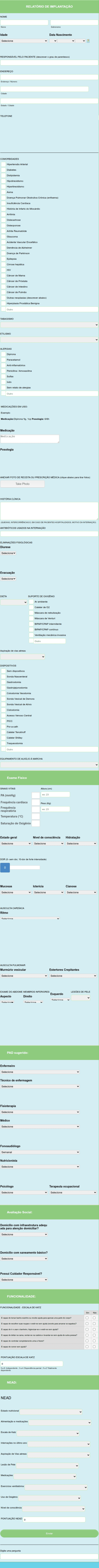 Ficha De Anamnese Para Procedimento Médico