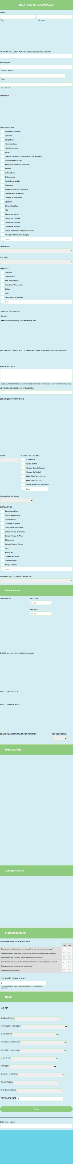 Ficha De Anamnese Para Procedimento Médico