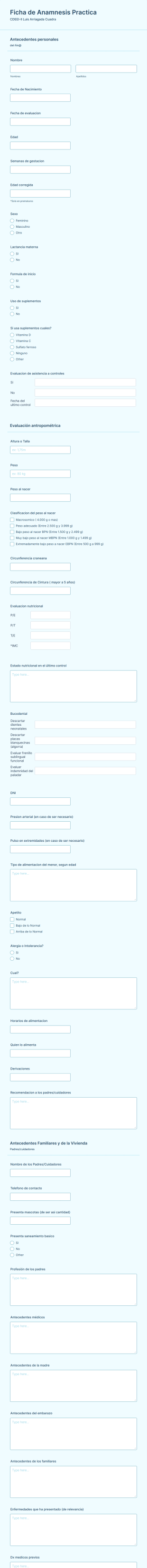 Ficha De Anamnesis Practica