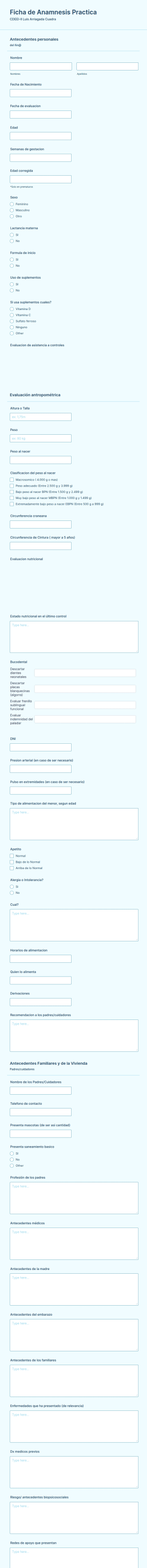 Ficha De Anamnesis Practica
