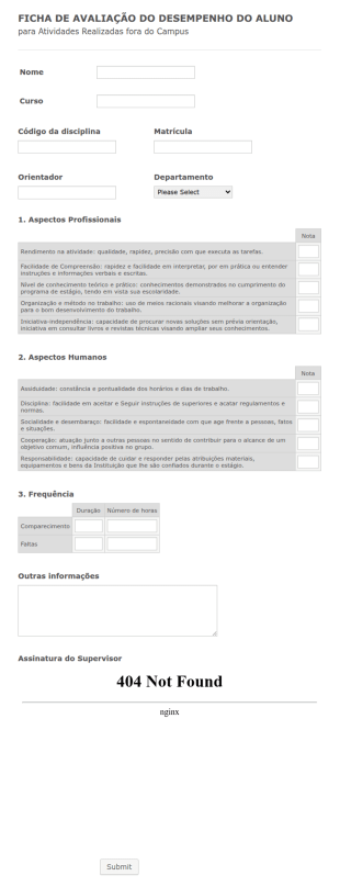 Ficha De Avaliação De Aluno