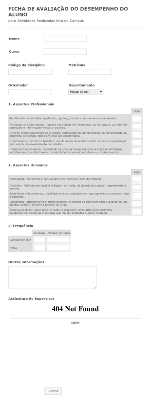 Ficha De Avaliação De Aluno