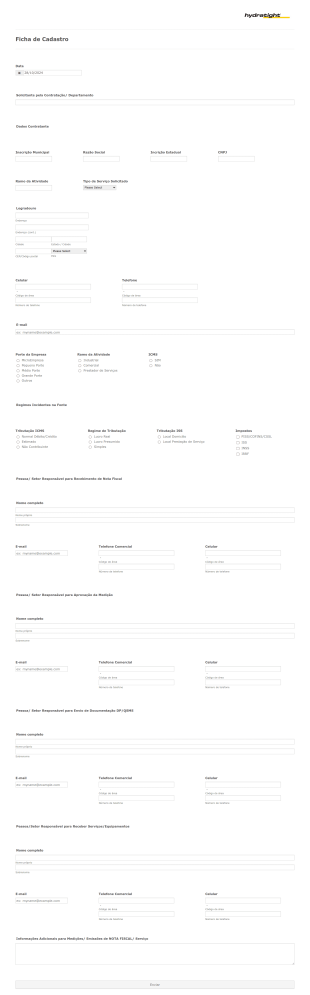 Ficha De Cadastro Form Template