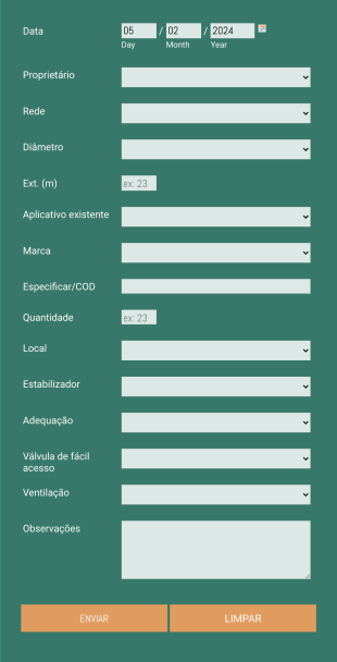 Ficha De Controle De Equipamentos Já Instalados