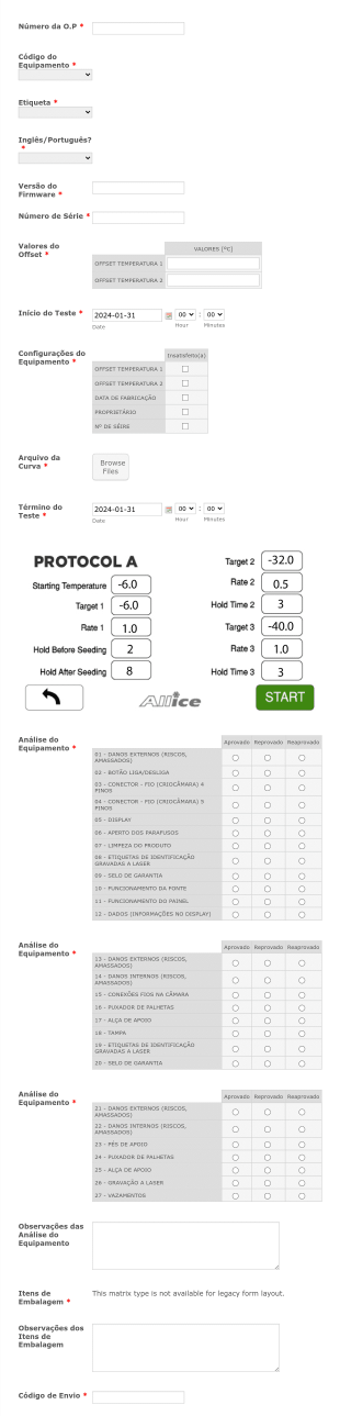 Ficha De Controle De Equipamentos Form Template