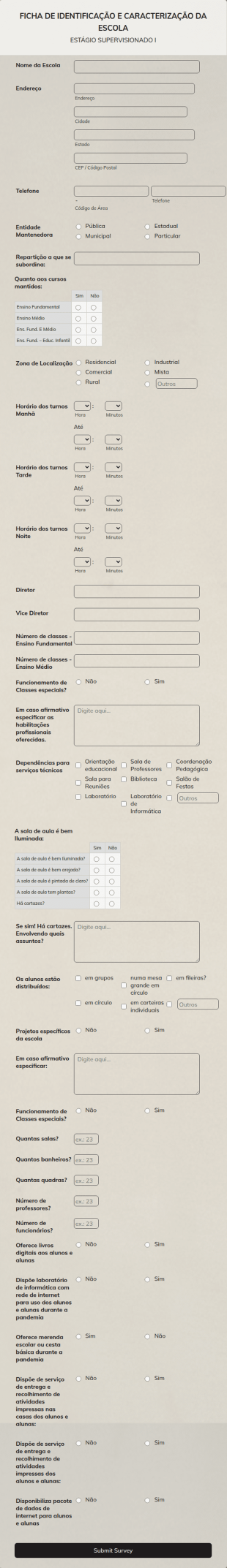 Ficha De Identificação E Caracterização Da Escola