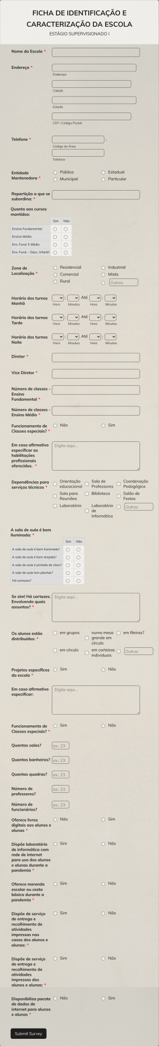 Ficha De Identificação E Caracterização Da Escola