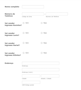 Ficha De Inscrição De Promotor De Evento