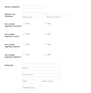 Ficha De Inscrição De Promotor De Evento