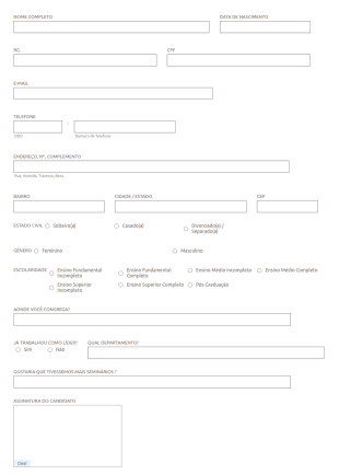 Ficha De Inscrição De Seminário "A Arte De Liderar"