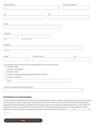 Ficha De Inscrição Do Projeto Eficiência