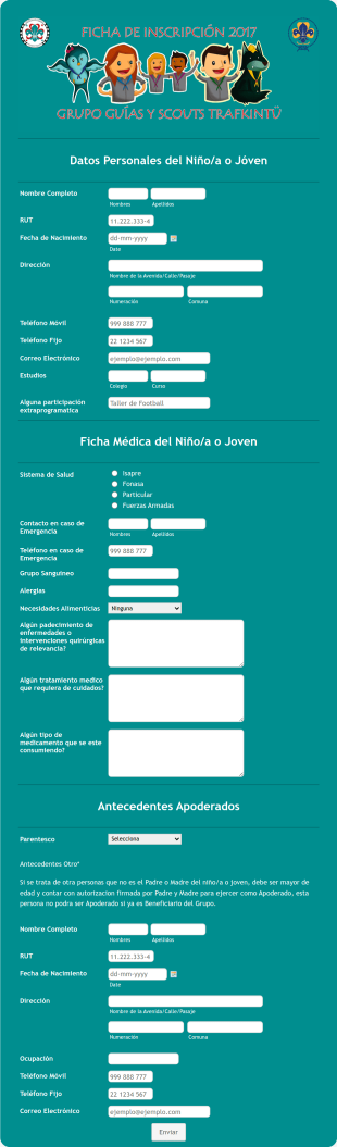 Ficha De Inscripción A Grupos De Guías Y Scouts