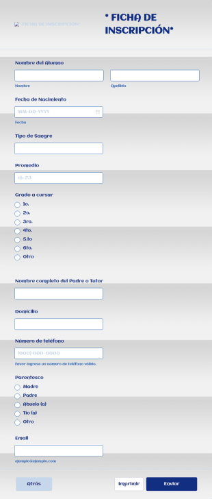 Ficha De Inscripción