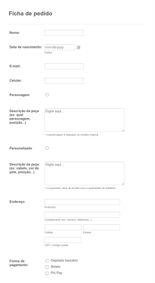 Ficha De Pedido Form Template