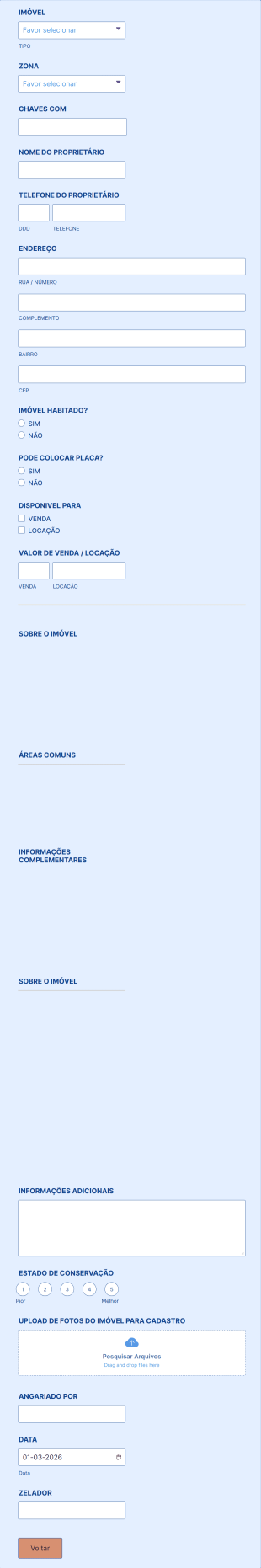 Ficha Para Captação Imóveis