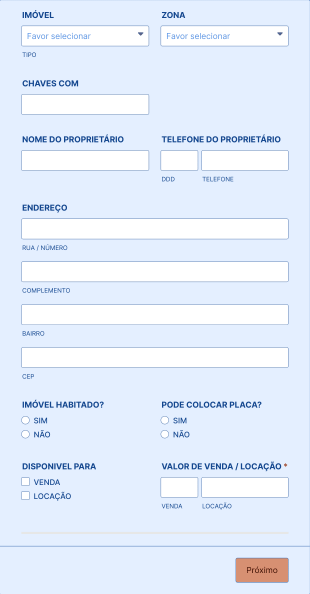 Ficha Para Captação Imóveis Form Template