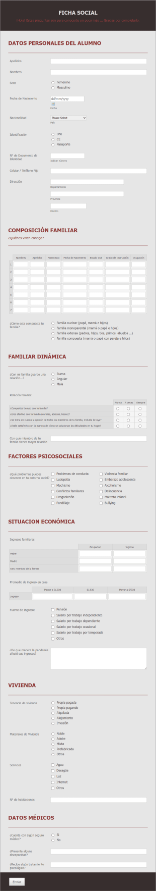 Ficha Social Form Template