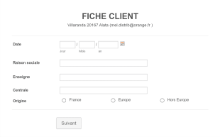 Fiche Client Form Template