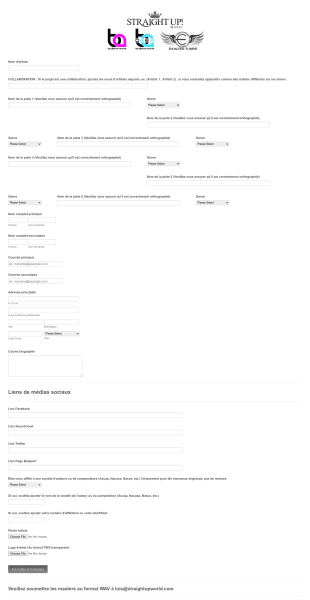 Fiche De Données Personnelles Form Template